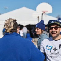 Randy Strobl drinking Long Road Distiller